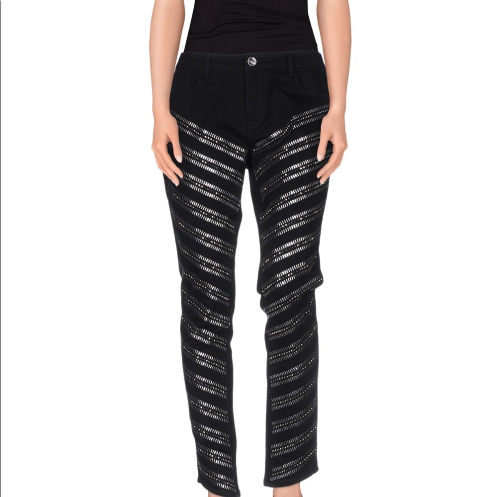 PINKO studs and rhinestones Italian jeans